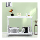 Industrial 2 Tier Narrow Console Table With Storage Shelf For Entryway