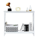 Industrial 2 Tier Narrow Console Table With Storage Shelf For Entryway