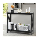 Industrial 2 Tier Narrow Console Table With Storage Shelf For Entryway