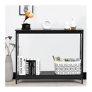 Industrial 2 Tier Narrow Console Table With Storage Shelf For Entryway