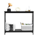 Industrial 2 Tier Narrow Console Table With Storage Shelf For Entryway
