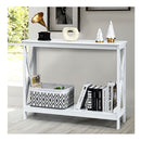 Industrial 2 Tier Narrow Console Table With Storage Shelf For Entryway