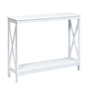 Industrial 2 Tier Narrow Console Table With Storage Shelf For Entryway