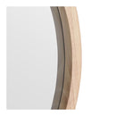 Natural Wood Frame Bathroom Vanity Wall Mounted Round Mirror