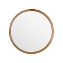Natural Wood Frame Bathroom Vanity Wall Mounted Round Mirror