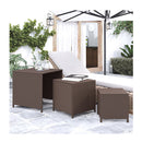 Nesting Tables 3 Pcs Brown Poly Rattan