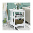 3 Tier Nightstand with Reinforced Bars White