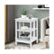 3 Tier Nightstand with Reinforced Bars White