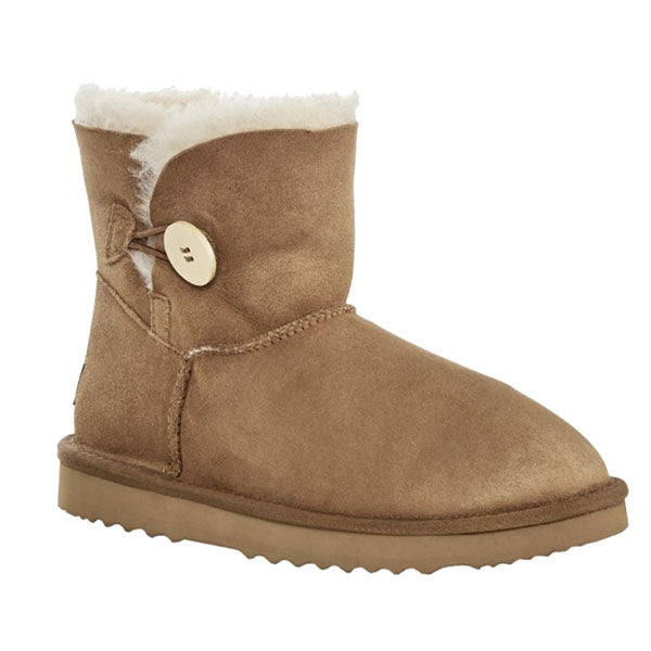 Premium Double Face Sheepskin Short Button Boot Size 6M 7W Us