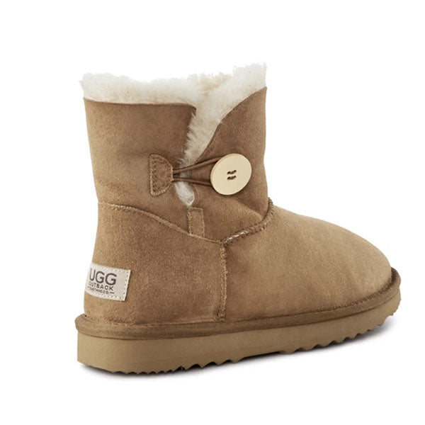 Premium Double Face Sheepskin Short Button Boot Size 6M 7W Us