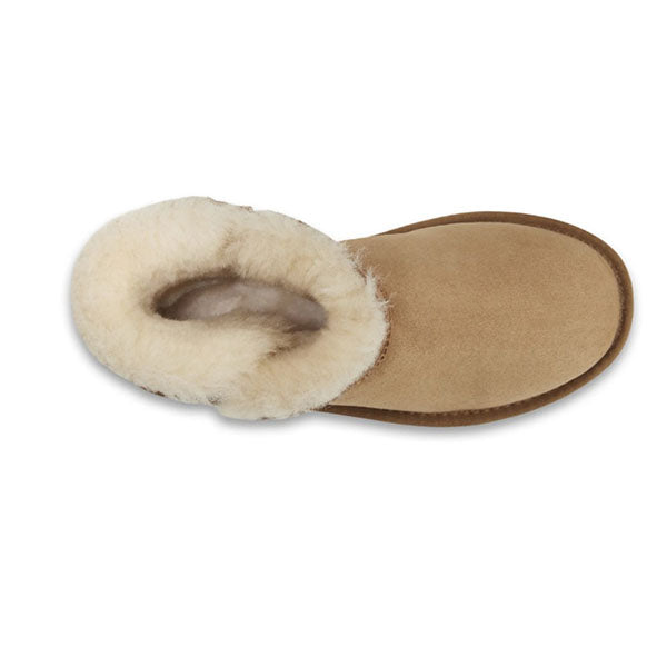Premium Double Face Sheepskin Short Button Boot Size 6M 7W Us