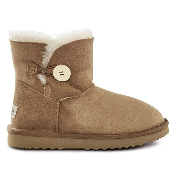 Premium Double Face Sheepskin Short Button Boot Size 6M 7W Us