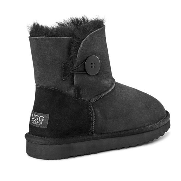 Premium Double Face Sheepskin Short Button Boot Size 11M 12W Us