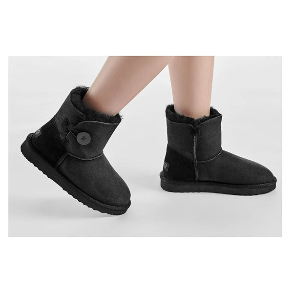 Premium Double Face Sheepskin Short Button Boot Size 11M 12W Us