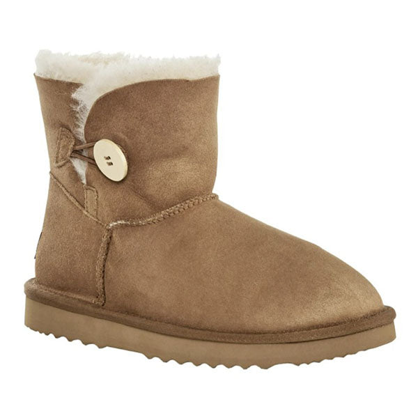 Premium Double Face Sheepskin Short Button Boot Size 11M 12W Us