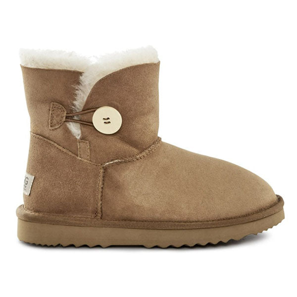 Premium Double Face Sheepskin Short Button Boot Size 11M 12W Us