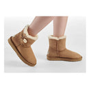 Premium Double Face Sheepskin Short Button Boot Size 11M 12W Us