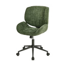 Armless Office Chair Mid Back Swivel Chair w/ Wheels Green