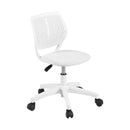 Ergonomic Office Chair Armless Study Chair Height Adjustable for Girls Boys Teens White