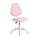 Armless Office Chair Ergonomic Soft Fleece Height Adjustable Vanity Desk Chair Pink
