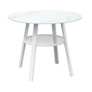 Outdoor Dining Table w/ Storage Shelf White 90cm