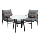 Outdoor Dining Set 3PC Lounge Setting Table Storage Shelf