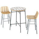 3-Piece Outdoor Bar Set Wicker Table Chairs Patio Bistro