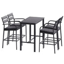 Outdoor Bar Set 5-Piece Patio Dining Chairs Aluminium Table Stools