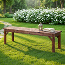 Garden Benches Garden Seating Backless Timber Seat 150cm Brown
