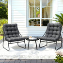 3PC Outdoor Bistro Set Patio Furniture Table and Chairs Steel Dining Chair