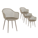 4PC Outdoor Dining Chairs PP Lounge Chair Patio Furniture Garden Coffee
