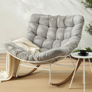 Outdoor Rocking Chair Furniture Papasan Recliner Garden Patio Lounge Setting White