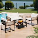 4 Seater Outdoor Sofa Set 4PCS Table Chair Set Garden Patio Furniture