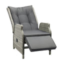 Recliner Chairs with Adjustable Footrest Grey