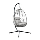 Outdoor Rattan Hanging Chair Porch Swing Chair Egg Seat Grey