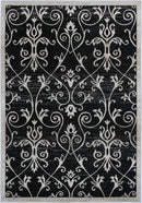 Ember Glen Black Cream Contemporary Rug