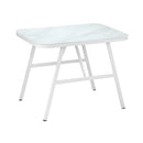 Outdoor Dining Table Patio Indoor White Marble-style