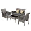 Outdoor Furniture Lounge Setting Chairs Table Wicker Set Patio