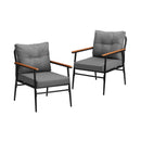 2PCS Outdoor Chairs Garden Patio Armchair Black