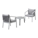 3PCS Outdoor Patio Setting Grey 50cm Coffee Table