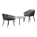 3 Piece Outdoor Lounge Set Polyester rope detailing