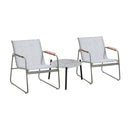 3PCS Outdoor Bistro Set Patio Chair 50cm Coffee Table Textilene