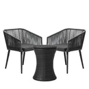 3PCS Outdoor Lounge Setting Ice Bucket Black Adjustable Table