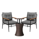 Outdoor Lounge Setting Ice Bucket Brown Table 2 Seater