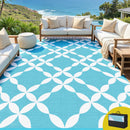 Outdoor Rugs 274x366cm Large Carpet Reversible Area Mat PP Dual-Sided Patio Rug Light Blue