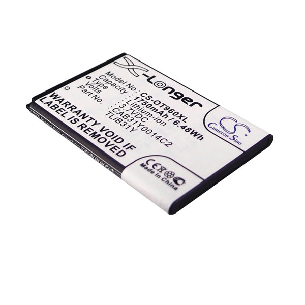 Cameron Sino Cs Ot960Xl 1750Mah Battery For Alcatel Ot 960 Mobile