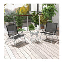 3Pcs Patio Bistro Set With 2 Foldable Chairs For Yard Porch