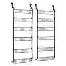 2x Over Door Storage Pantry Organiser 6-Tier Metal Hanger Hook Black