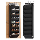 Over Door Shoe Organiser Storage X2 8-Tier Pantry Hanger Fabric Black