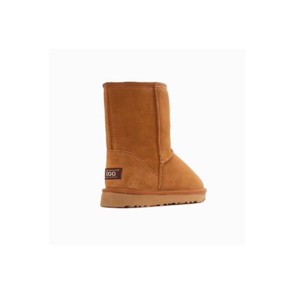 Genuine Australian Sheepskin Unisex Boots Short Classic Suede Chestnut